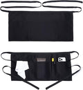 Argstar 2 Pack Server Apron with 4 Pockets, Waitress Waiter Waist Short Aprons(Available in 60/120 Pack)