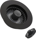 3 in 1 Pop Up Kitchen Sink Drain Strainer, with an Extra Basket Strainer, Kitchen Sink Drain Stopper for US Standard 3-1/2 Inch, Brass Material Electroplate Silver (Model E Copper Black)