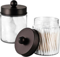 Amolliar Acrylic Apothecary Jar Bathroom Qtip Holder Bronze 2 Pack by Amolliar