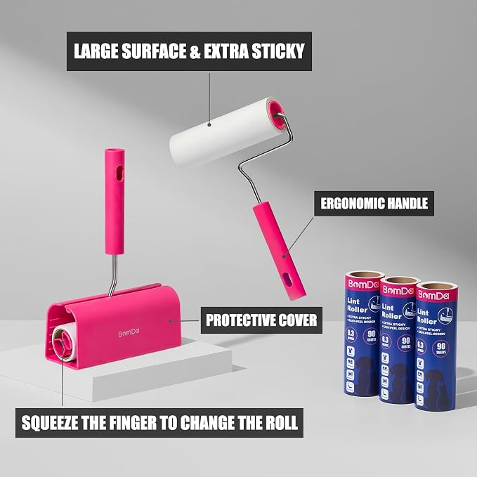 Extra Sticky Large Surface Lint Roller, 6.3''Wide Roller - Image 2