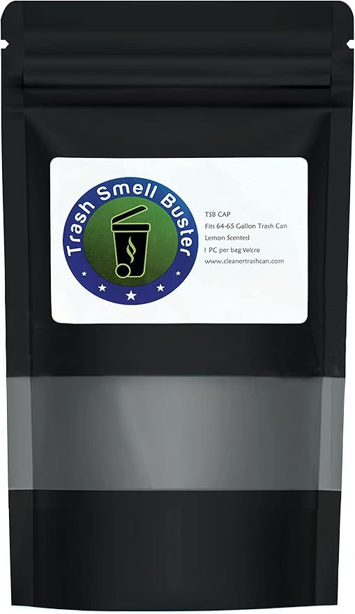 Trash Can Cover Odor Eliminating Bag with Elastic Rubber Band Lemon Scented Durable Chemical Free 64 Gallon 1 Pack