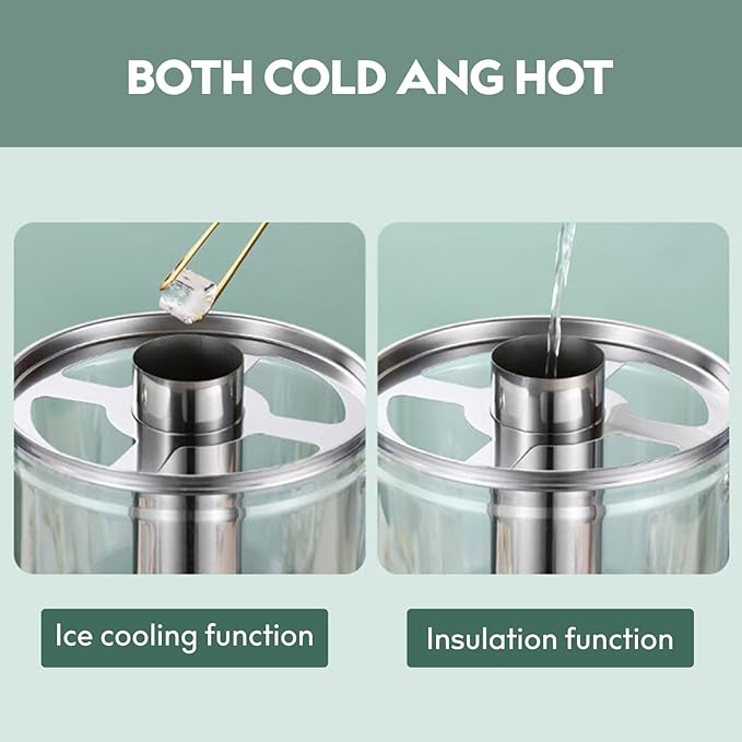 2.2 Gallon Drink Dispensers for Parties, Beverage Dispenser with Stand, Commercial Hot Cold Juice Dispenser with Ice Container and Stainless Steel Drip Trays for Beer, Water Lemonade