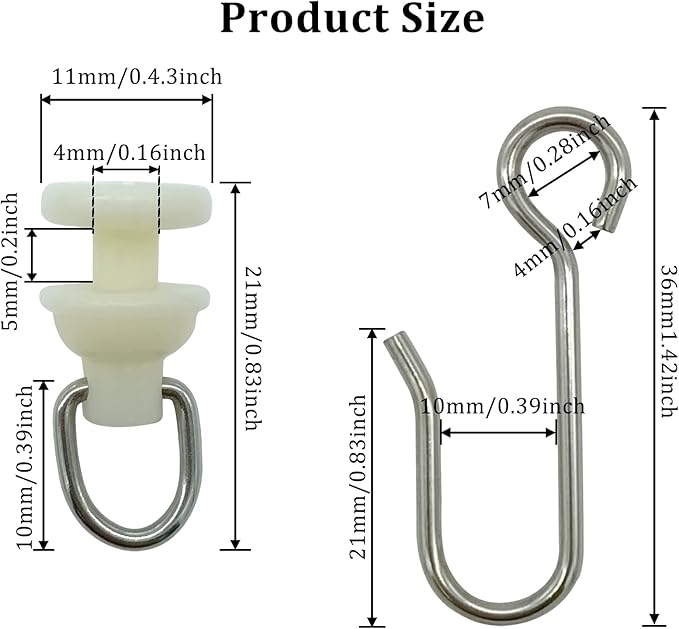 100 Pieces Curtain Slider Track Hooks and Gliders - Image 2