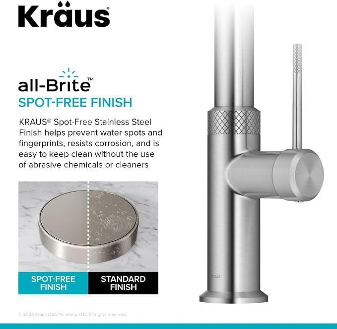 KRAUS Oletto Modern Industrial Pull-Down Single Handle Kitchen Faucet in Spot - Image 6