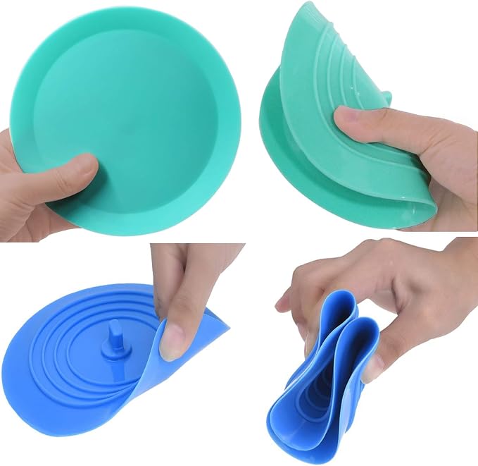 V-TOP Tub Stopper 2 Pack, 6 inches Large Silicone Drain Plug Hair Stopper Flat - Image 6