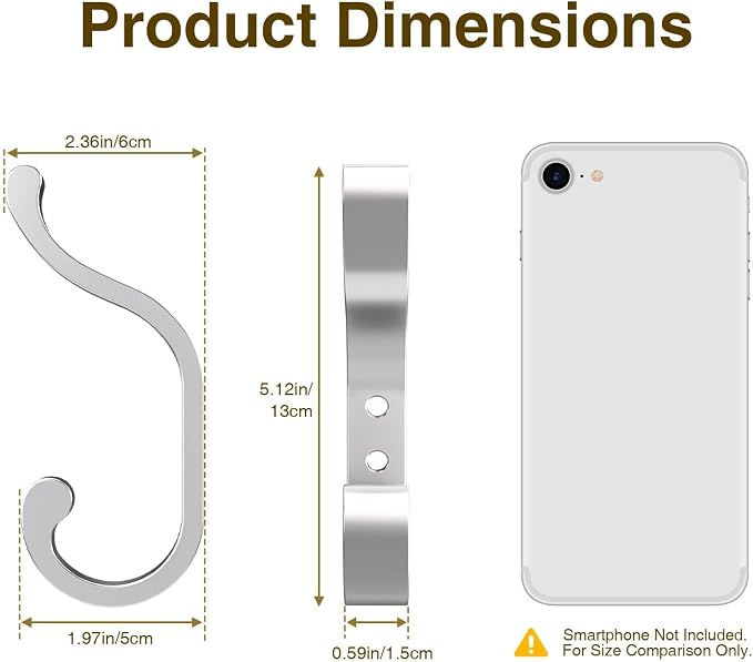 Coat Hooks Wall Mount, Heavy Duty Wall Hooks - Image 2