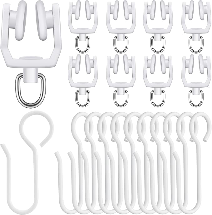 Jetec 120 Pcs Curtain Track Hooks Rollers Ceiling Mount S Hooks, Straight by Jetec