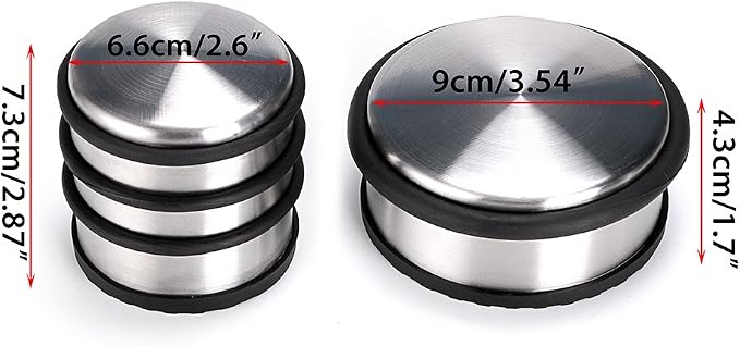 Sumnacon Heavy Duty Floor Door Stopper No Drill Stainless Steel Door Stops | - Image 8