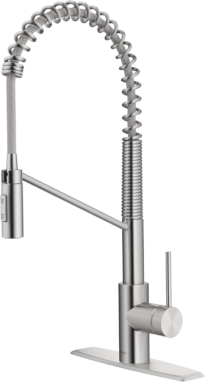 KRAUS Oletto Commercial Style Single Handle Pull Down Kitchen Faucet - Image 15