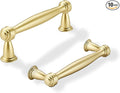 khtumeware 10 Pack 3 Inch(76mm) Brushed Gold Cabinet Pulls Matte Gold Kitchen Cabinet Handles Kitchen Cabinet Hardware for Cupboard Drawer Handles Dresser Pulls