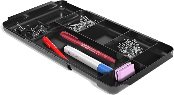 TRU RED Expandable Plastic Drawer Organizer, 7-Compartment, and office supplies. by TRURED