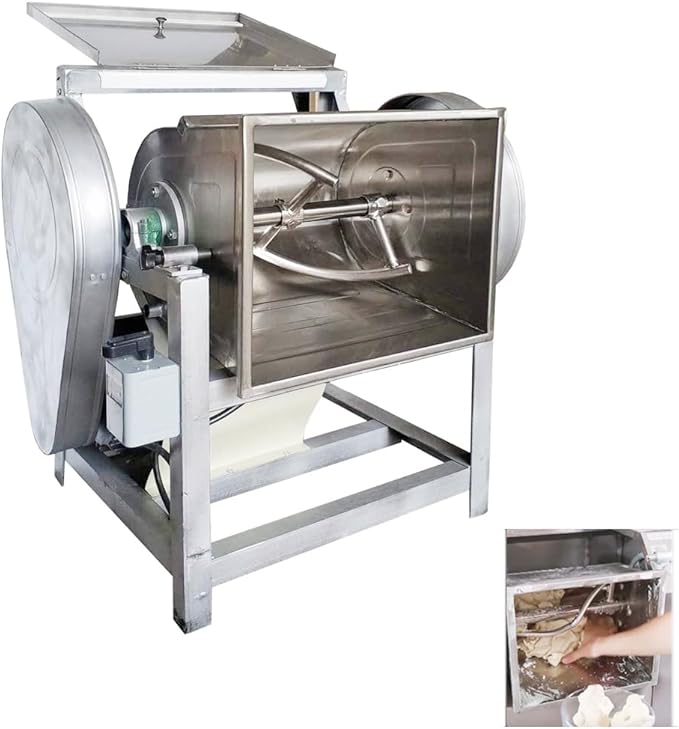 Commercial Dough Mixer Electric Dough Mixing Machine Stainless Steel Pizza Flour Dough Stand Mixer Heavy Duty Flour Blender Kneading Machine 50QT/25KG Kneading Capacity