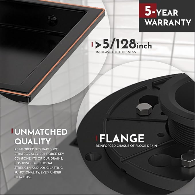 4 Inch Square Shower Floor Drain - Image 3