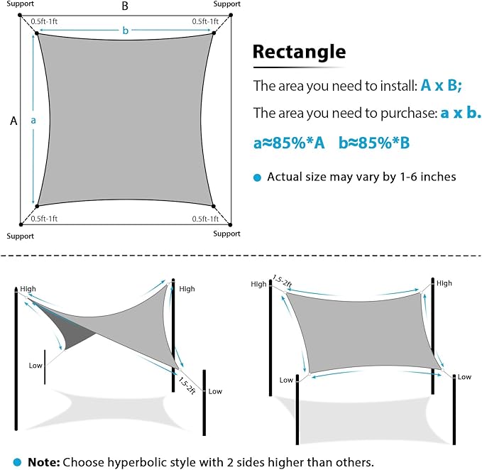Amagenix Sun Shade Sail 7'X7' Curved Edge Outdoor Shade Canopy Mocha Breathable 95% UV Block Shade Cloth for Patio Garden Backyard (We Make Custom Size)