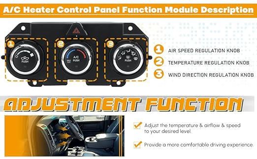 AC Heater Climate Control Unit Heat Defrost Compatible with RAM 1500 2500 3500 2013-2018 HVAC Climate Control Replace 68268189AA 68105021AC 68105021AD 68105021AE 68105021AF 68226600AA