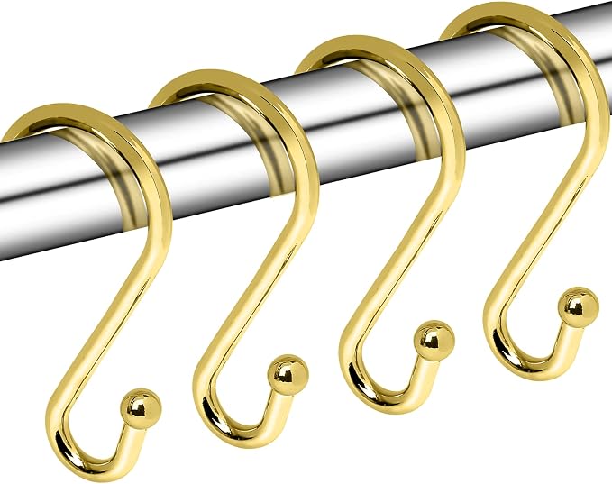 Metal Shower Curtain Hooks, Rust Proof Shower Curtain Hooks Rings, Durable S by Gidse