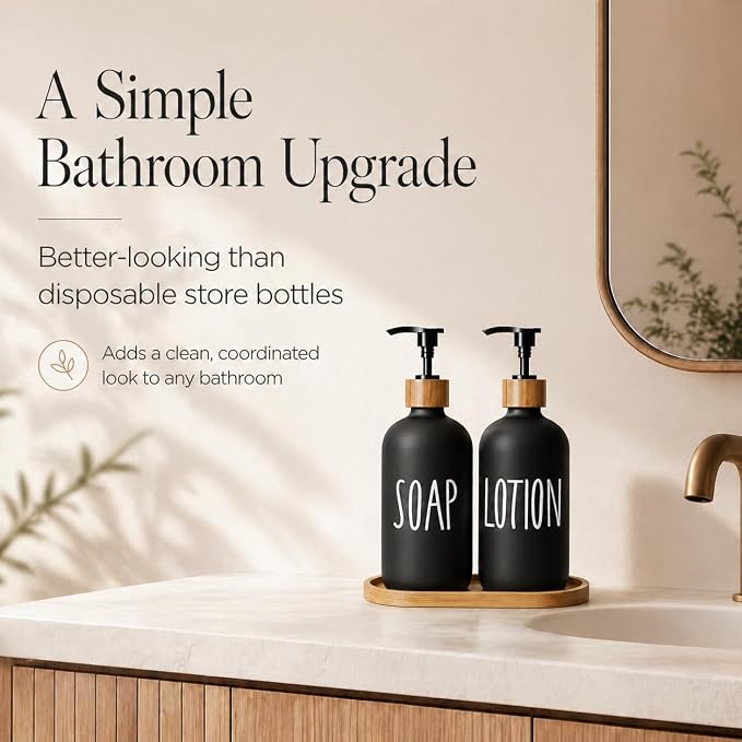 Dish Soap Dispenser for Kitchen, Glass Hand Soap Dispenser, Modern Farmhouse - Image 4