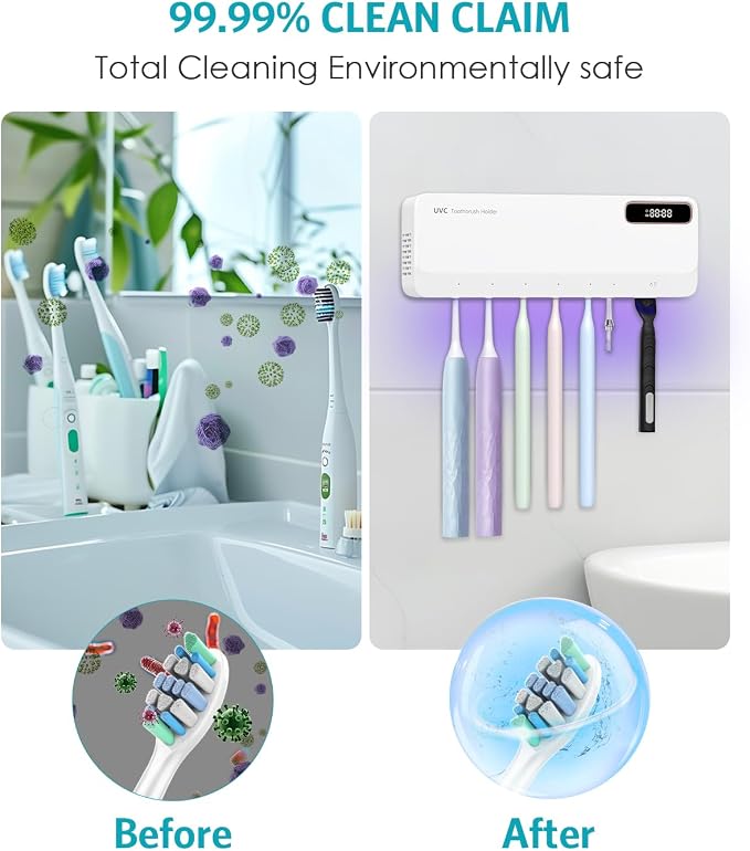 UV Toothbrush Cleaner Holder, Temracha Toothbrush Holders - Image 4
