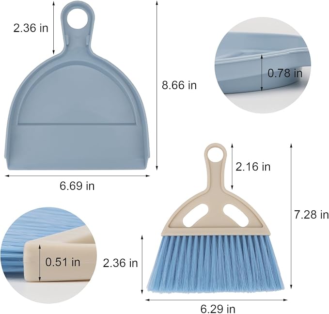 1 Pcs Mini Broom and Dustpan Set Small Whisk Broom Hand Held - Image 2