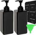 Black Soap Dispenser with Waterproof Labels, Thickened Plastic Hand Soap by Lewistin