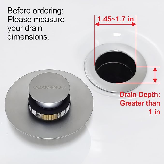 COAMANUG Bathtub Stopper | Shower Drain Hair Catcher, Pop-up Tub Stopper - Image 8