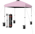 Tangkula Outdoor Pop-up Canopy Tent, 6.6 x 6.6 FT Height Adjustable Commercial Instant Canopy w/Portable Roller Bag, 4 Weight Bags, Outdoor Camping Sun Shelter for Camping, Party