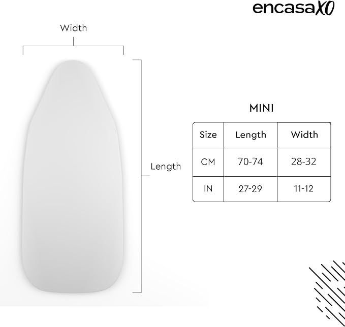 Encasa XO Ironing Board Cover and Pad, Heat Proof 28"x12" - Image 2