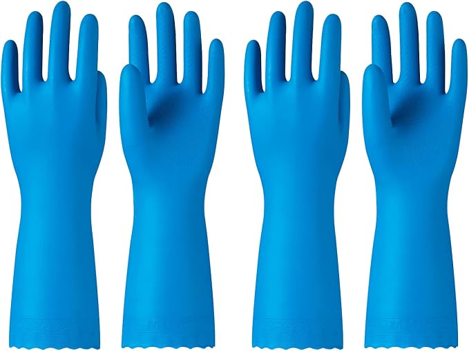 PACIFIC PPE 2 Pairs Dishwashing Gloves, Cotton Flocked Liner, Large | by PACIFICPPE