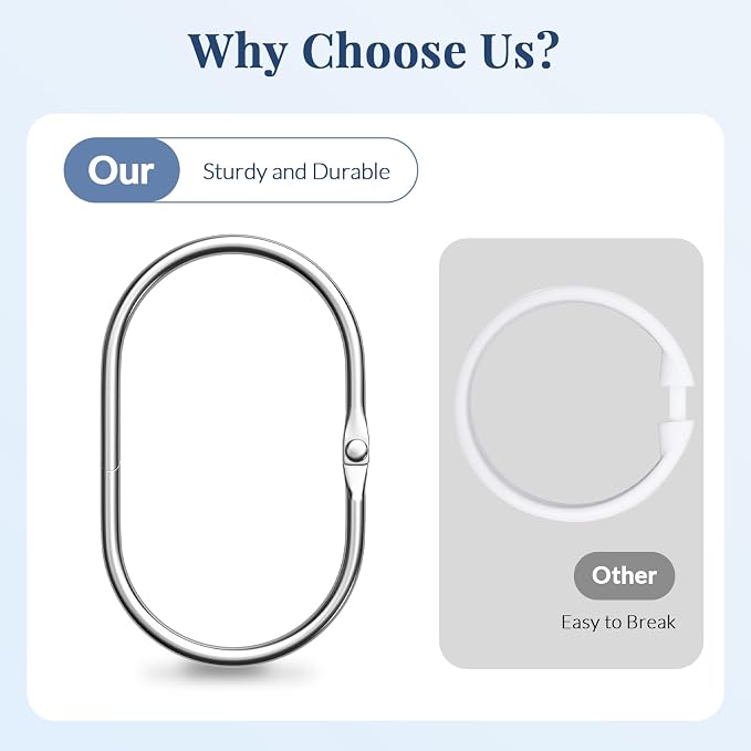 Bathway Chrome Shower Curtain Rings - Image 6
