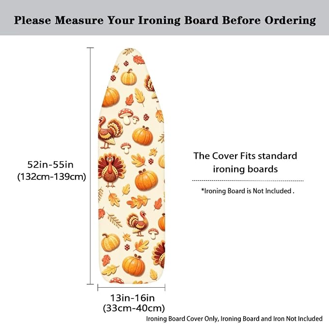 Thanksgiving Turkey Cover for Ironing Board 15x54 Inch Standard Size Iron Board - Image 5