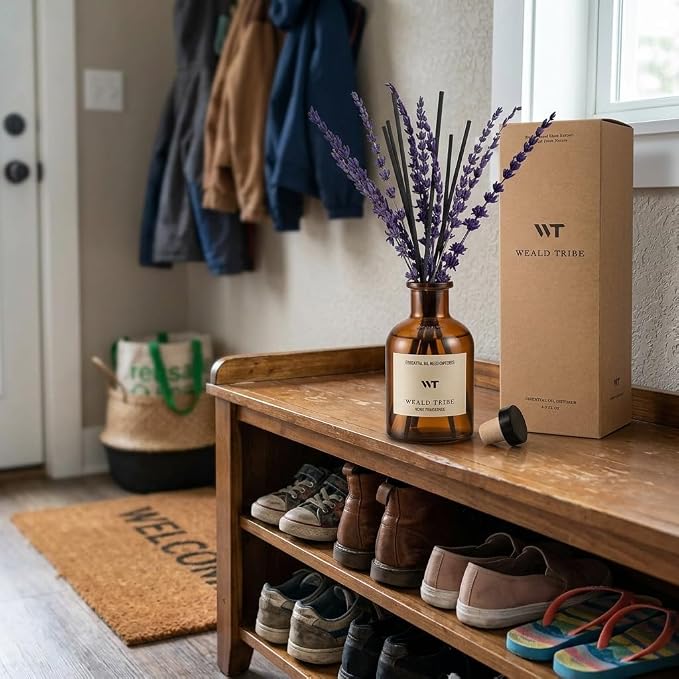 Reed Diffuser Set for Bathroom Air Fresheners Decor | Pure Lavender Scent Oil - Image 6