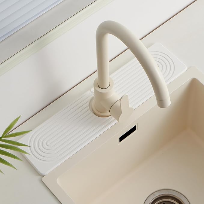 Diatomite Kitchen Faucet Mat 20in Water Absorbing Stone Tray by FATILINHOME