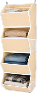 4-Shelf Hanging Closet Organizer and Storage, Fabric Storage Bins Bedroom by Unknown