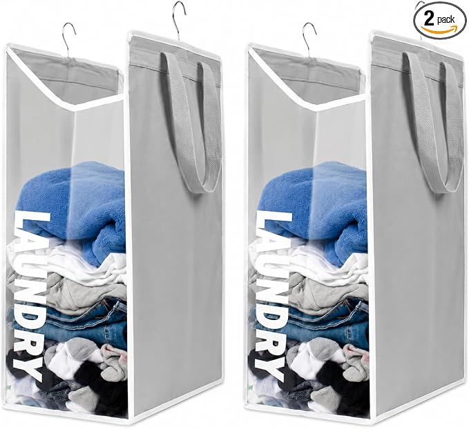 Hanging Laundry Hamper Bag for Closet – Space Saving hanging basket by DONAQ