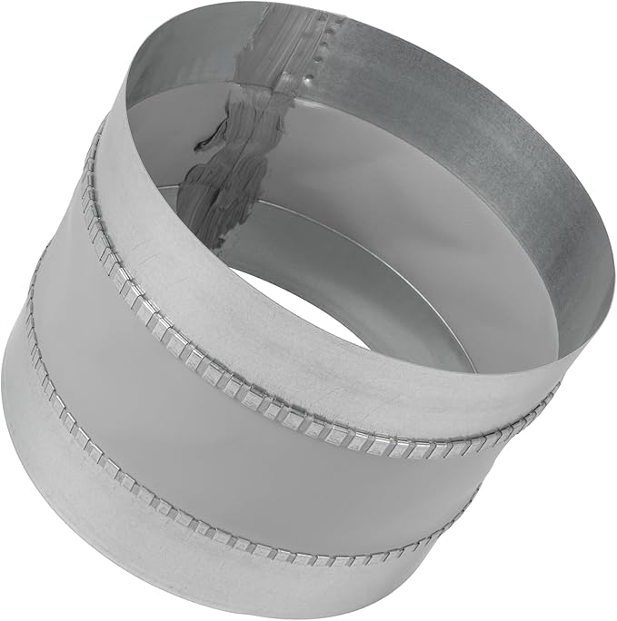 Vent Systems 8" Inch Flexible Vibration-Reducing Female Fit Duct Connector – Galvanized Steel Coupling for Joining Two Male Duct Fittings – HVAC Ventilation Inline Noise-Reducing Coupler
