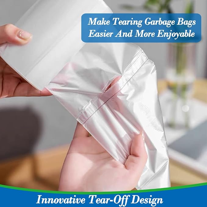 Hommaly 1 Gallon200 pcs Small Clear Trash Bags, Strong 0.8Gallon, 1.2 Gallon - Image 3