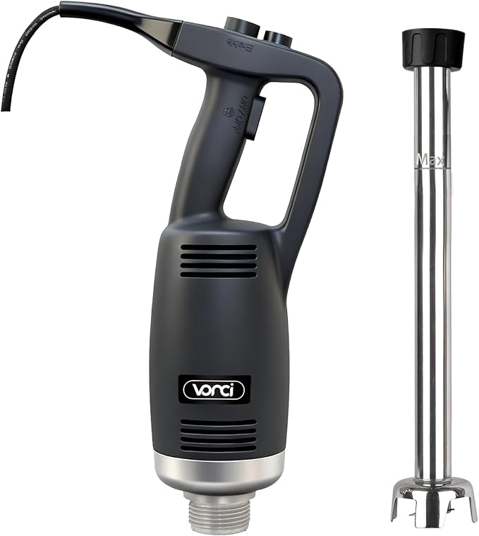 VONCI 750W Commercial Immersion Blender, Handheld Stick Mixer with 18" Detachable Shaft, Variable Speed 8000-19000RPM, Sharp SUS Blade, Extra Heavy Duty Hand Mixer for Restaurant Kitchen.