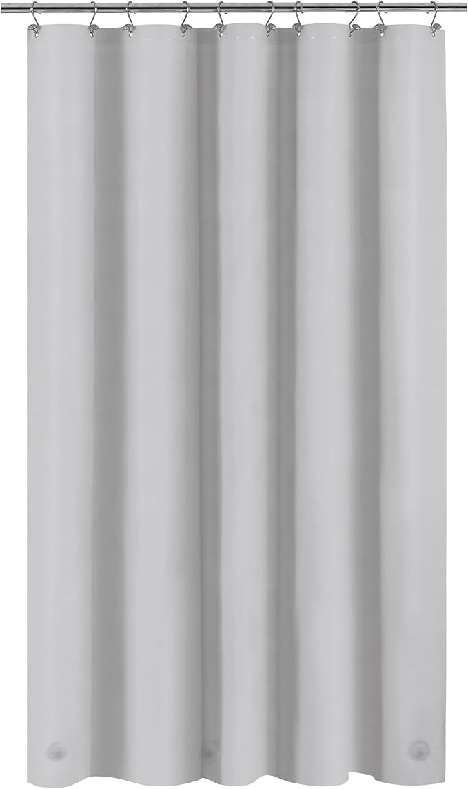 Barossa Design 54W x 78H Stall Shower Curtain Liner Silver Gray - Image 7
