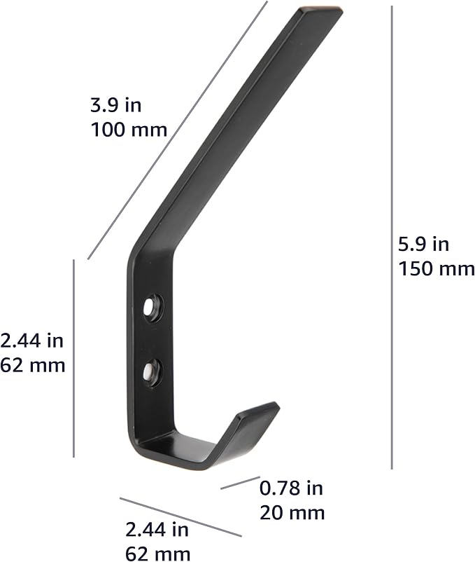 Amazon Basics Wall Mounted Modern Metal Drywall Coat Hooks - Image 8