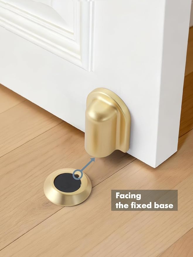 1 Pack Gold Door Stopper Magnetic Door Cathc Brushed Gold Floor Mounted Door - Image 4