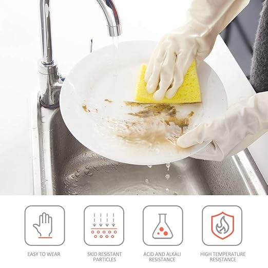 BOOMJOY Nitrile Cleaning Gloves, Heavy Duty Dishwashing Gloves, Reusable Medium - Image 5