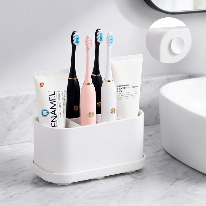 Luxspire Toothbrush Holders for Bathrooms, 5 Slots, Toothbrush Holder by Luxspire
