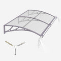 Awning for Door Entrance with Drainage Sink,32x80 Inch Awnings for Doors,Window Canopy Exterior with Plastic Steel Bracket,Polycarbonate Cover,UV,Rain,Snow Protection for House,Porch,Patio,Deck