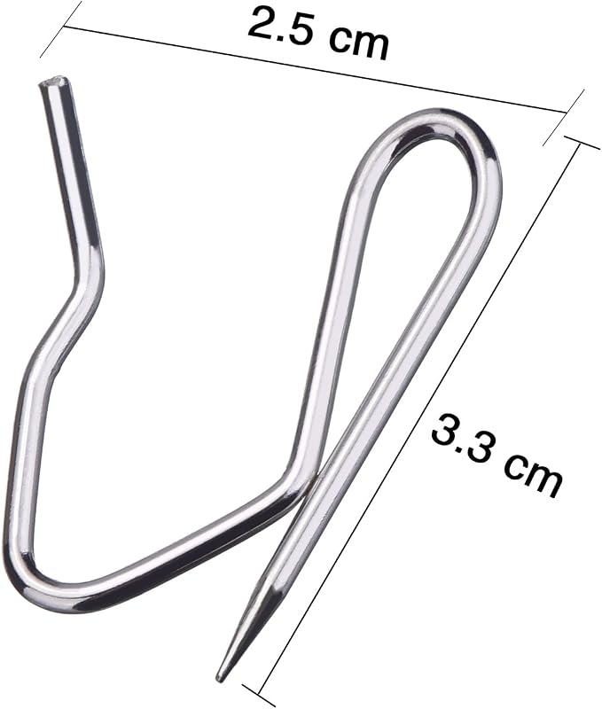 Outus 58 Pack Metal Curtain Hooks Pin On Drapery Hooks 1.2 x 1 Inch - Image 3