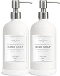 Vine Creations White Glass Soap Dispenser, 2 Pack Kitchen Soap Dispenser Set by VineCreations