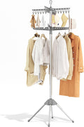 KINGBOARD Clothes Drying Rack, 72-Inch 2-Tier Stainless Steel, 27 Hanger Holes by KINGBOARD