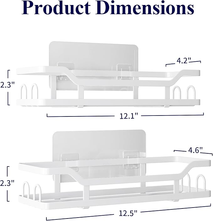 Kitsure Shower Caddy, Adhesive Shower Organizer - Image 2