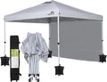10x10 Pop Up Canopy Tent White Folding Shelter Heavy Duty Waterproof Vented Roof 3 Removable Sidewalls Quick Setup for Outdoor Patio Event Market