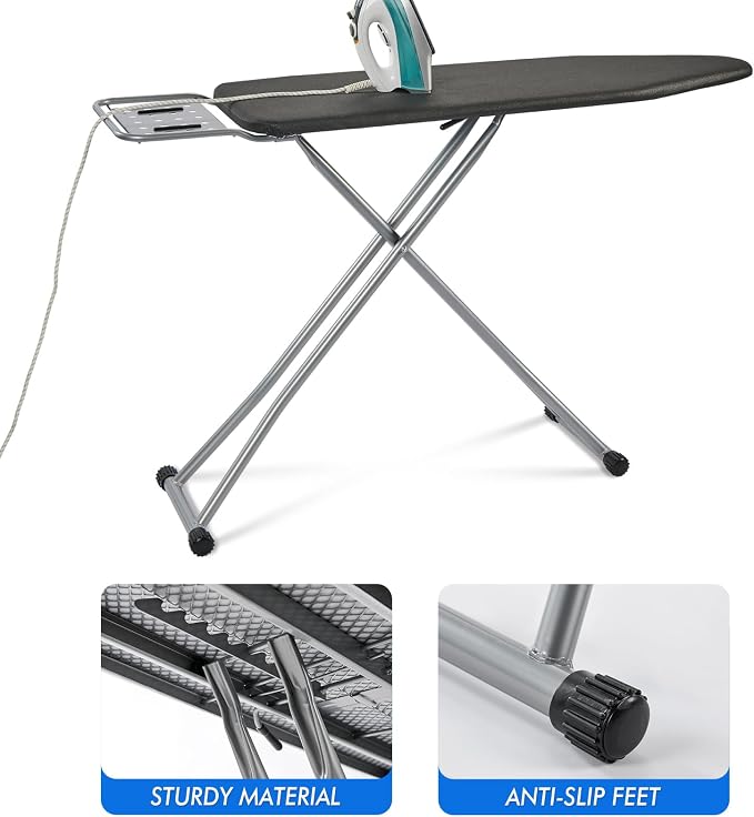 BKTD Full Size Ironing Board, Sturdy Frame, Heat Resistant Cover, Iron Rest - Image 3