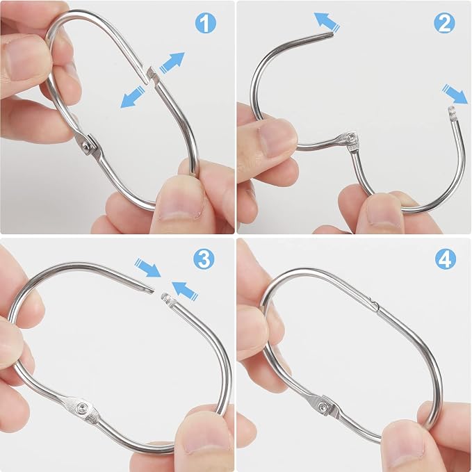 Shower Curtain Rings, Oval Snap Shower Rings - Image 7
